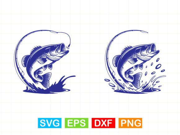 Bass Fishing SVG Fish Hook Bundle
