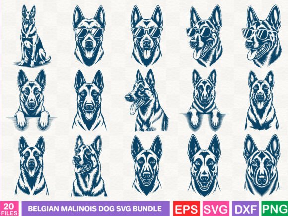 Belgian Malinois Dog SVG Bundle