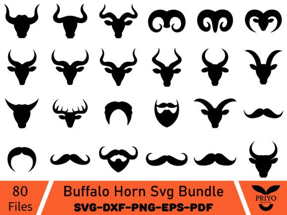 Buffalo Horn SVG Bundle