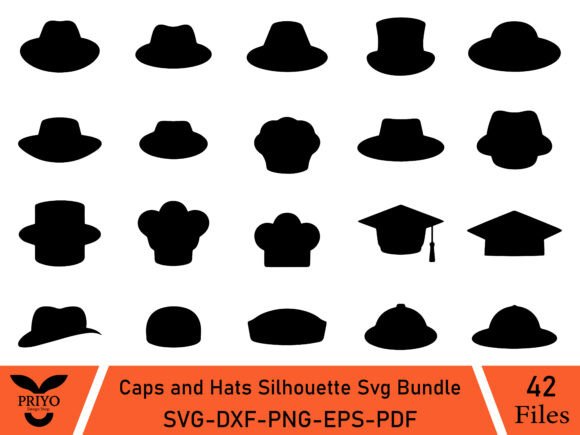 Caps and Hats Silhouette Svg Bundle