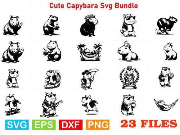 Cute Capybara SVG Bundle