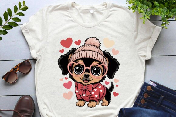 Cute Dachshund Valentine’s Day PNG SVG