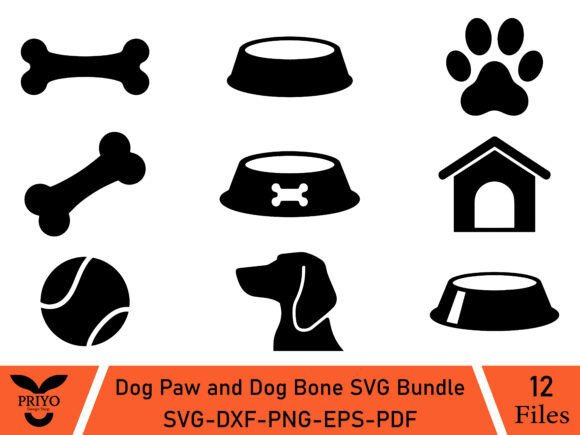 Dog Paw and Dog Bone SVG Bundle