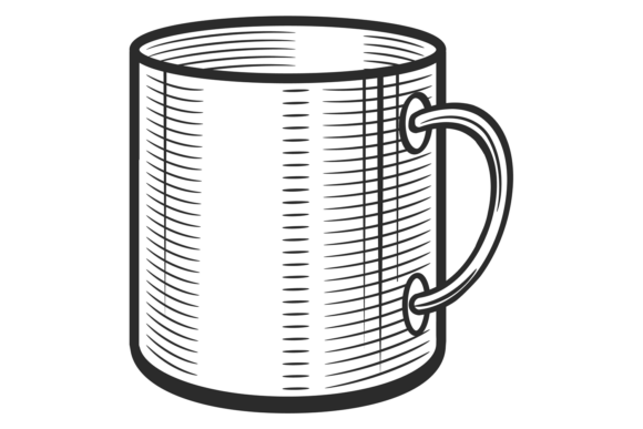 Enamel Mug Engraving. Vintage Tin Cup Dr