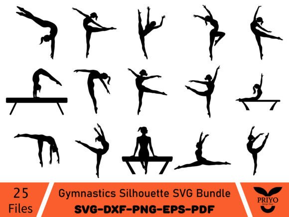 Gymnastics Silhouette SVG Bundle