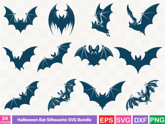 Halloween Bat Silhouette SVG Bundle