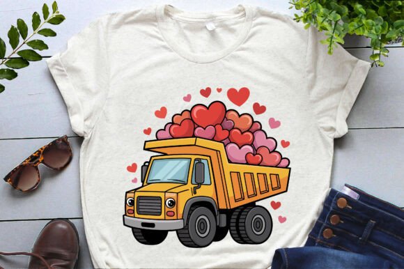 Kids Valentine Dump Truck PNG SVG EPS