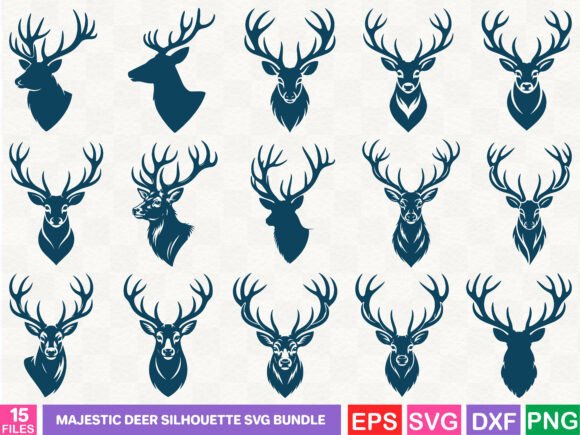 Majestic Deer Silhouette SVG Bundle