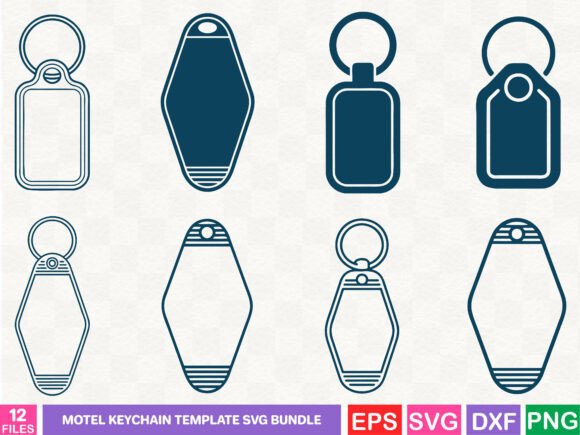 Motel Keychain Template SVG Bundle