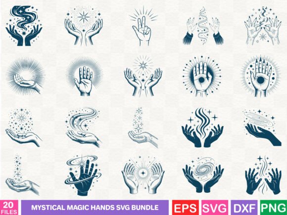 Mystical Magic Hands SVG Bundle