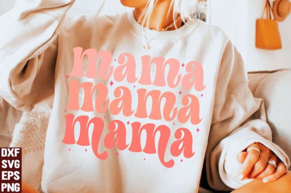 Retro Mama SVG, Stacked Mama PNG