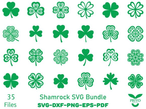 Shamrock SVG Bundle, Four Leaf Clover