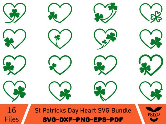 St Patricks Day Heart SVG Bundle
