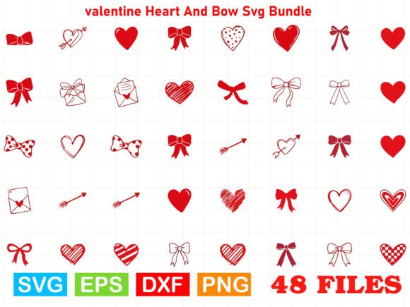 Valentine Heart and Bow SVG Bundle