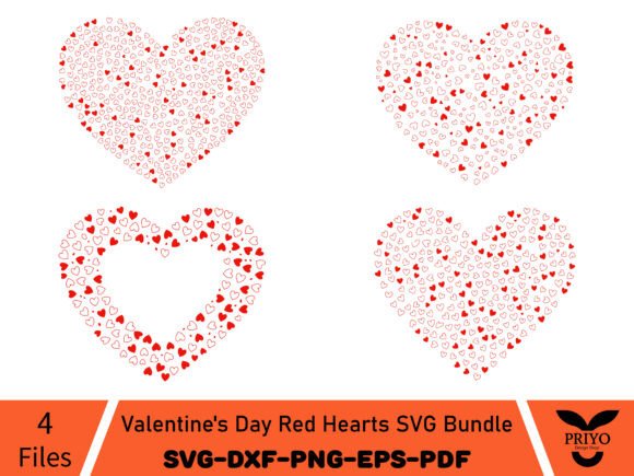 Valentine’s Day Red Hearts SVG Bundle