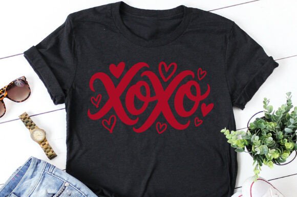 XOXO Hearts Valentines Day Png Svg Eps
